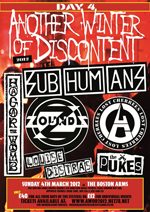 Subhumans - Another Winter of Discontent, The Boston Arms, Tufnell Park, 4.3.12